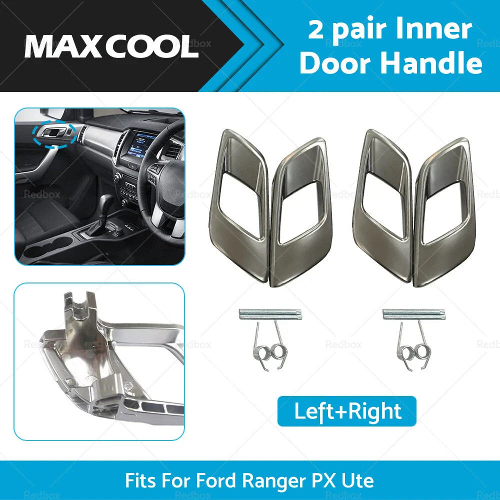4 x Front Rear Inner Door Handles Dark Chrome for Ford Ranger (2011-2023)