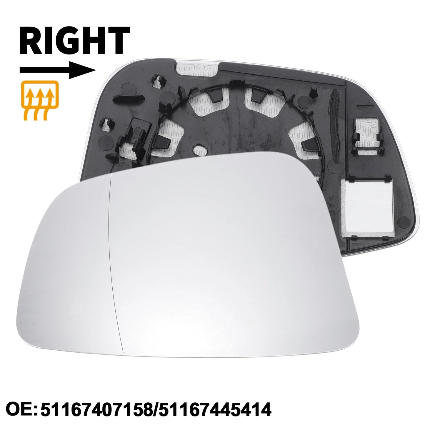 Right Heated Mirror Glass Replacement for BMW 5/6/7 Series (2016-2019)