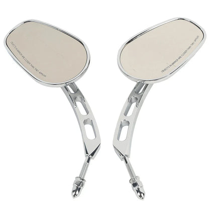 8mm Black/Chrome Rearview Mirrors for Harley Fat Bob Softail Deluxe (2008-2016)