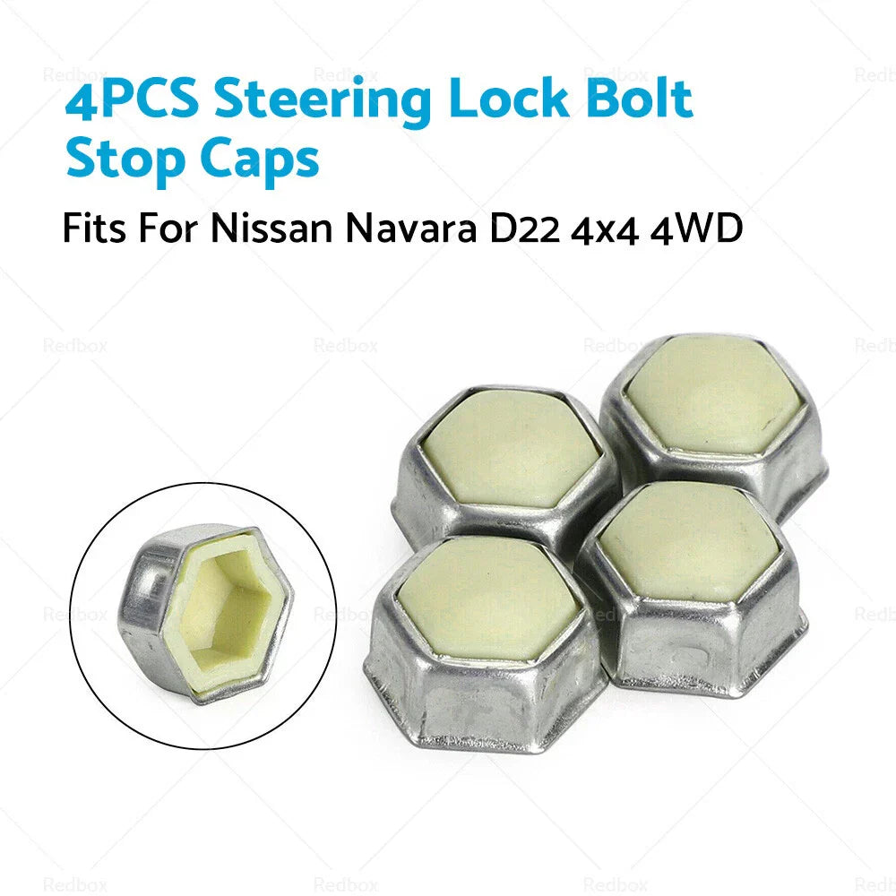 4 x Steering Lock Stop Bolt Caps for Nissan Navara D22 4x4 (2001-2015)
