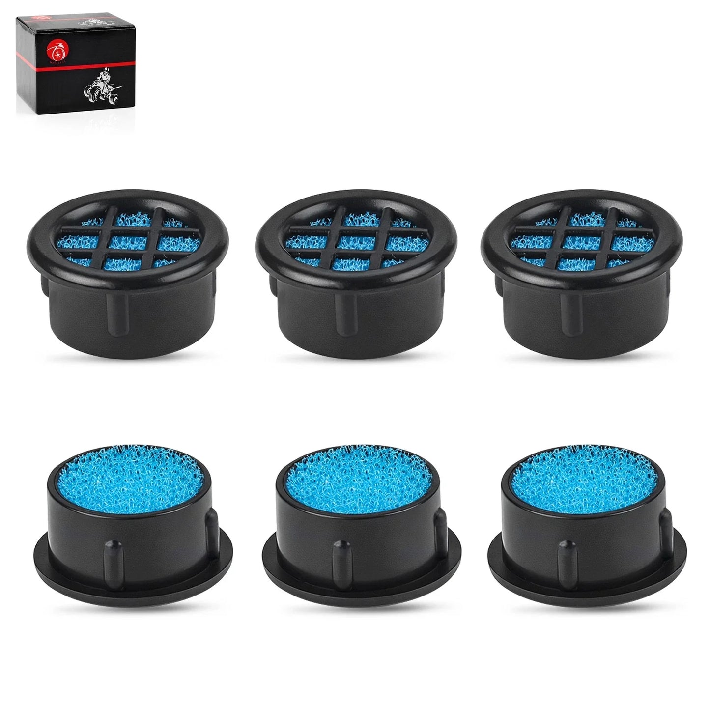 6x High Flow 1\ Air Box Filter Vents for ATV/UTV/Motorcycle Air Filter Cap
