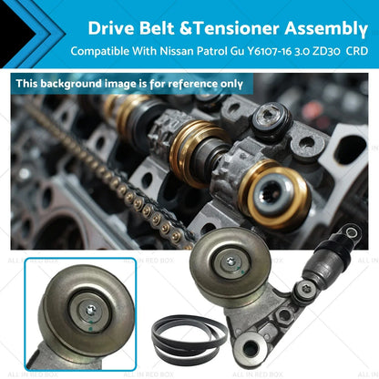 Drive Belt & Tensioner Assembly for Nissan Patrol GU (2007-2016) 3.0 Diesel