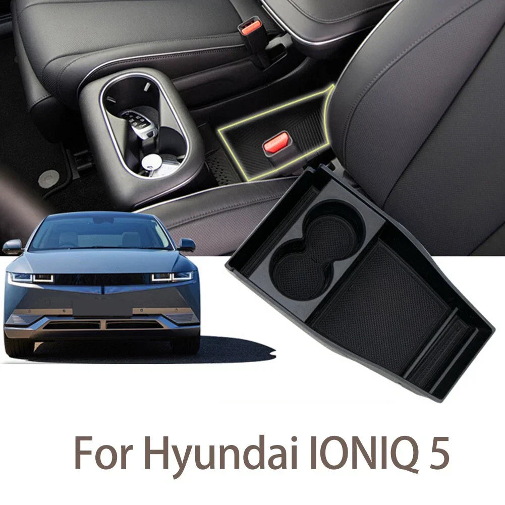 1x Front Center Console Storage-Box ABS-Black Organizer Tray for Hyundai