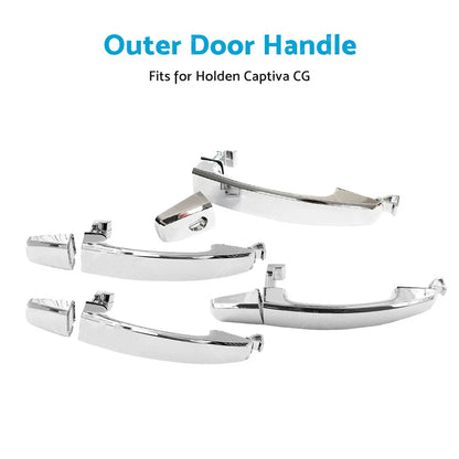 4 x Chrome Front & Rear Outer Door Handles for Holden Captiva (2006-2018)