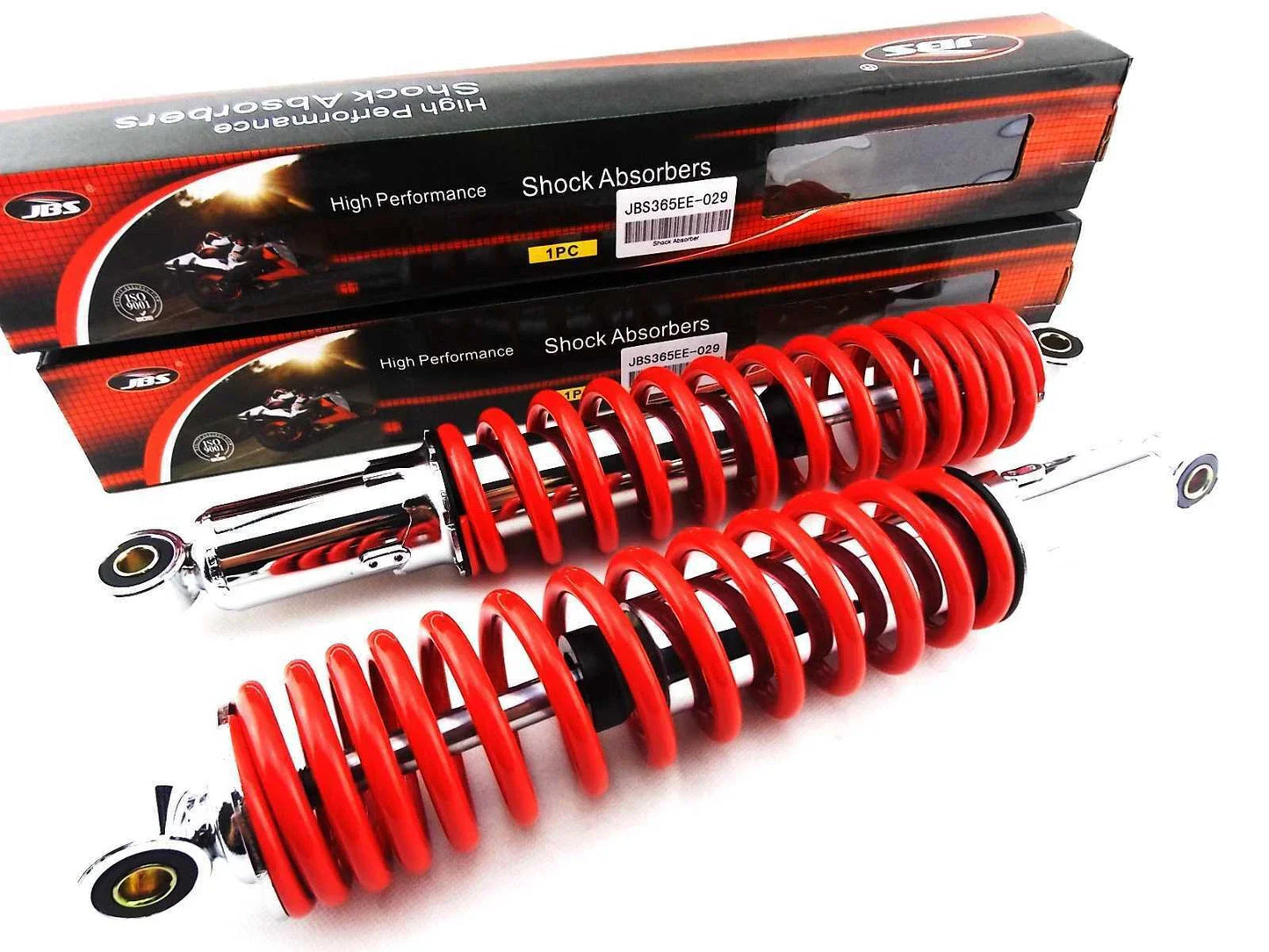 365mm JBS Red/Chrome Shock Absorbers for Yamaha XT500 (1977-1981)