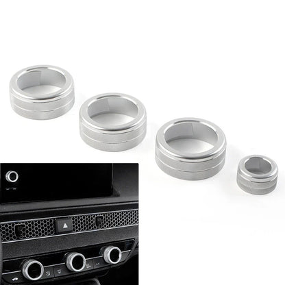 4 x AC Climate Control Knob Ring Covers for Honda Civic (2022 - Present) Silver