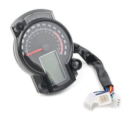 Universal LCD Digit Motorcycle Speedometer Tachometer Odometer 15000rpm