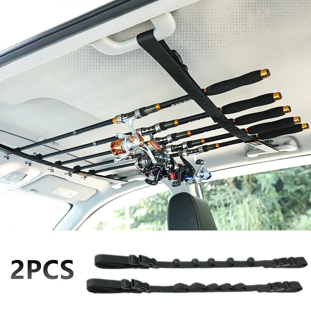 Roof Fishing Rod Rack Pole Holder Strap / 2 Pack for Car