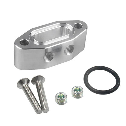 Aluminum Alloy Oil Feed Line Adapter Plate 1/8" NPT for LS