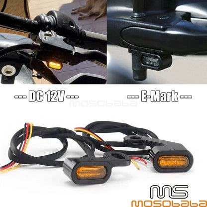 Mini Amber LED Turn Signal Lights for Harley Touring Softail