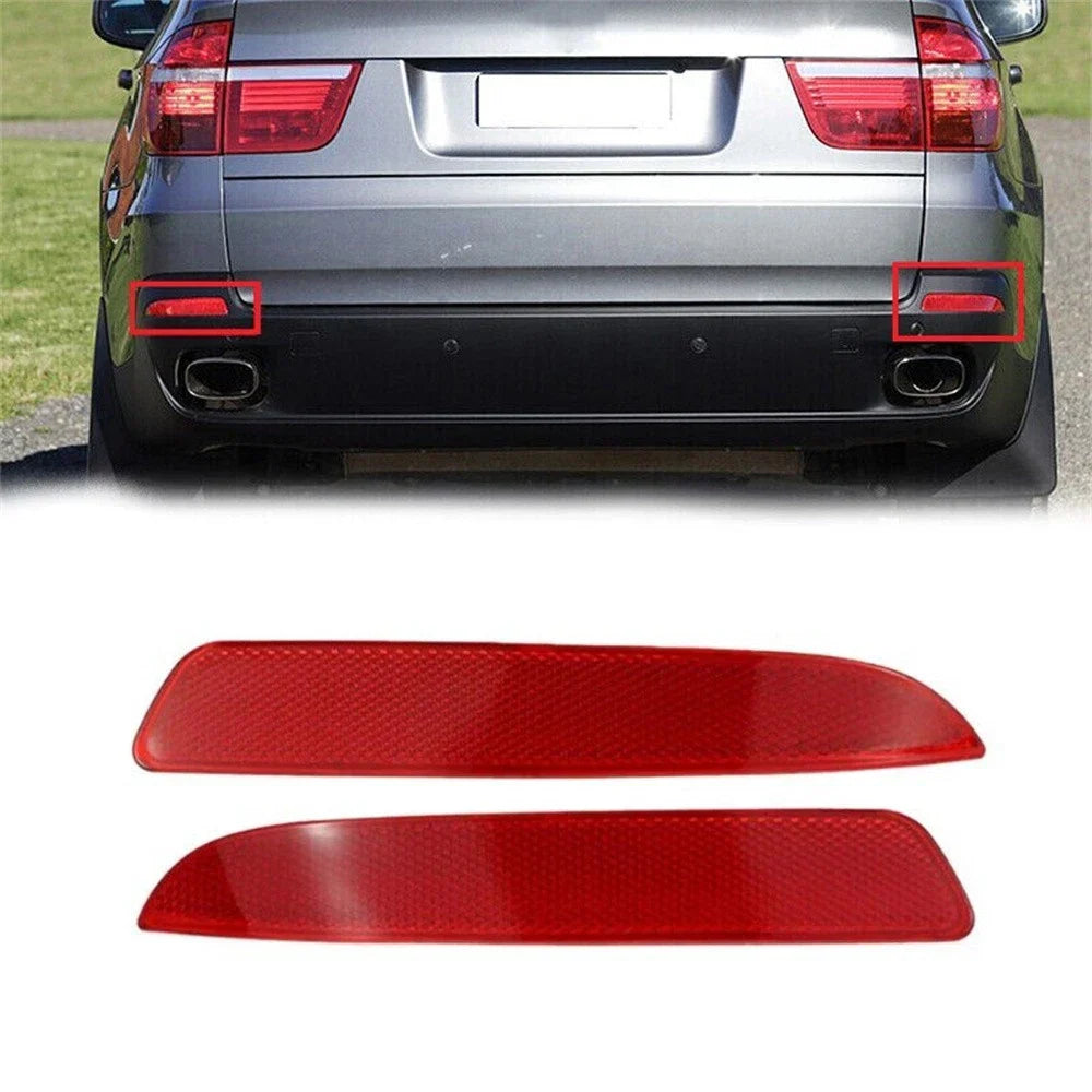 Rear Bumper Reflectors for BMW X5 E70 (2006-2013) - Red Brake Stop Light Lens