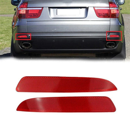 Rear Bumper Reflectors for BMW X5 E70 (2006-2013) - Red Brake Stop Light Lens