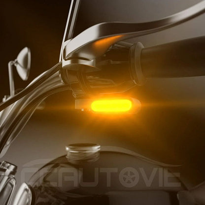 6 LED Mini Motorcycle Amber Blinker Lights for Turn Signal 12V