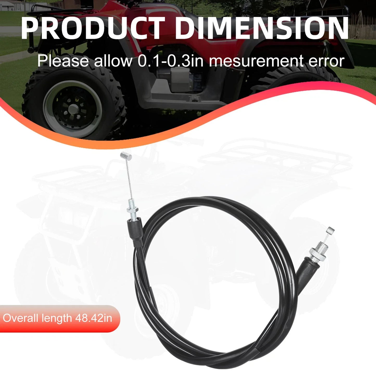 Throttle Cable for Honda Foreman 450 TRX450S/ES/FE/FM (1998–2004)