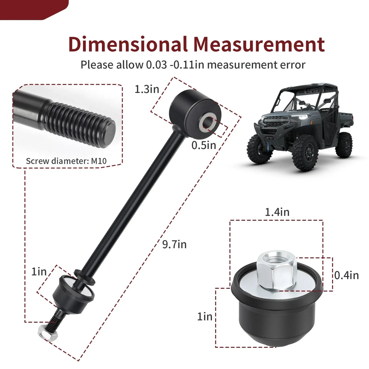 Torsion Bar Linkage & Bushing for Ranger 1000 Crew XP EV (2019–2024)