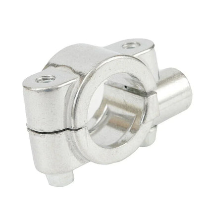 7/8" 10mm Silver Motorcycle Handle Bar Mirror Mount Holder Clamp