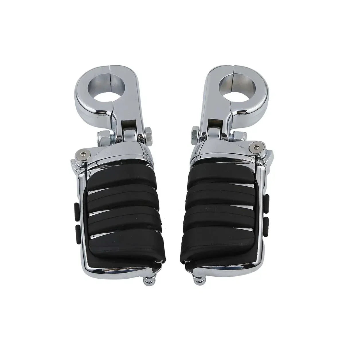 Chrome 1-1/4" Highway Bar Footpegs for Harley Touring & Softail