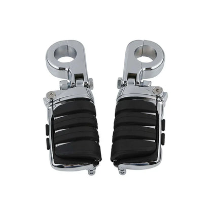 Chrome 1-1/4" Highway Bar Footpegs for Harley Touring & Softail