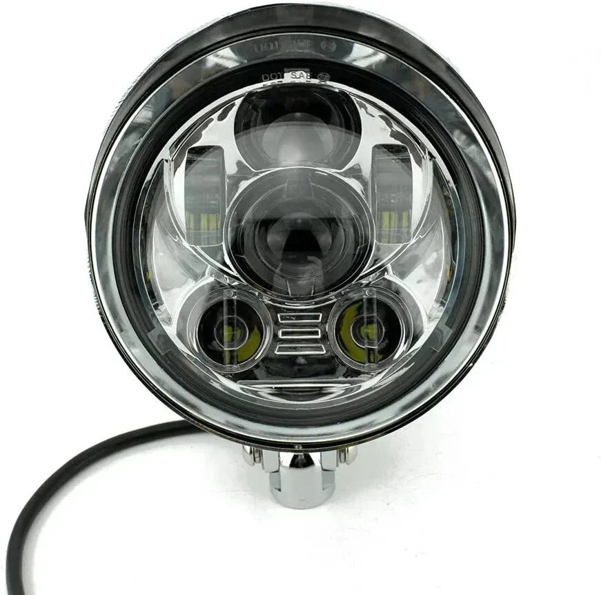 5.75" Chrome LED Bullet Headlight Lamp for Harley Touring