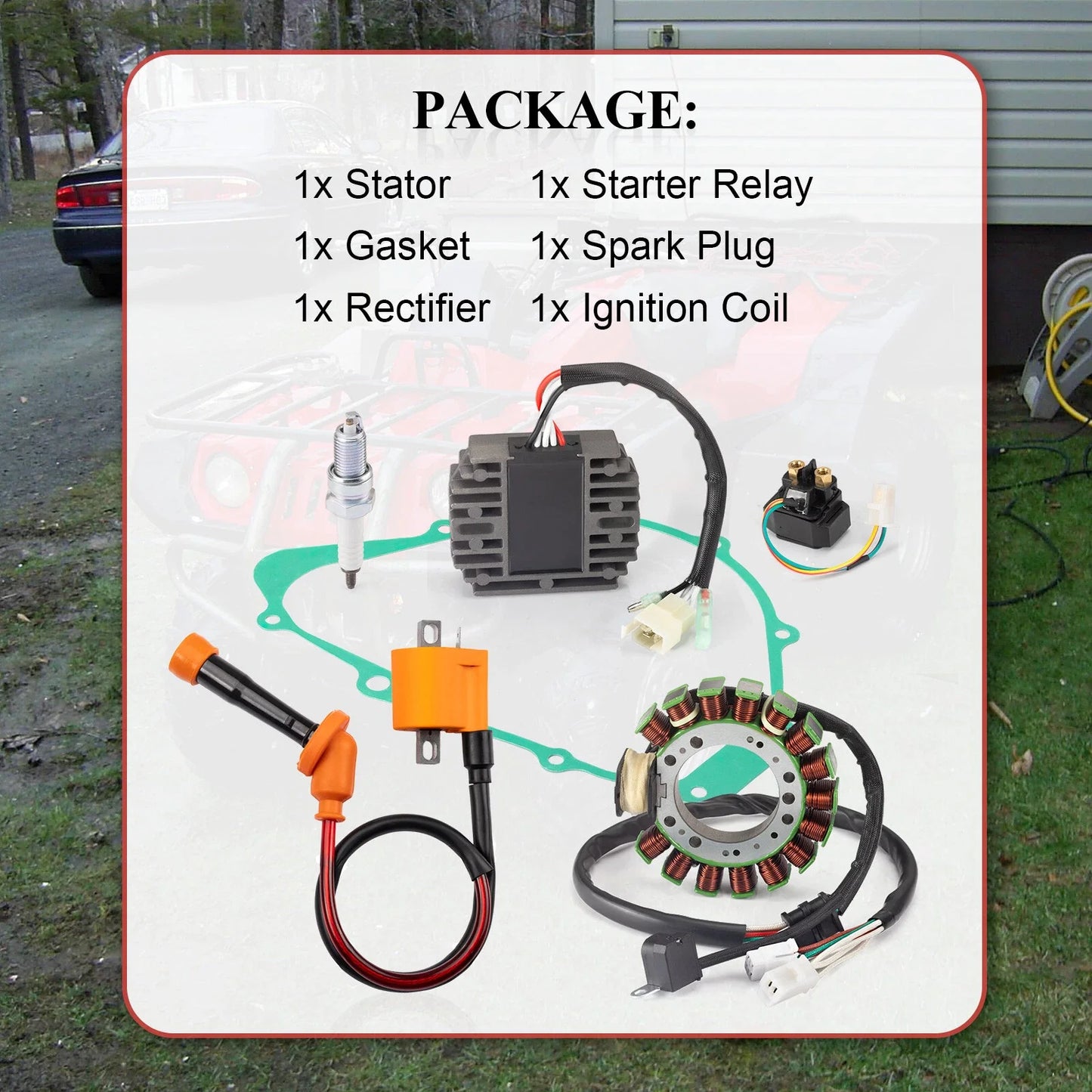 Stator & Rectifier with Ignition Coil for Yamaha Grizzly 600 (1998–2007)