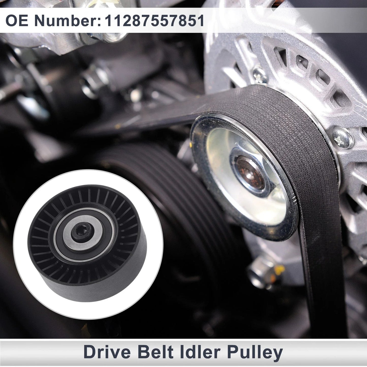 Drive Belt Idler Pulley for BMW 335 (2007 - 2013) Black