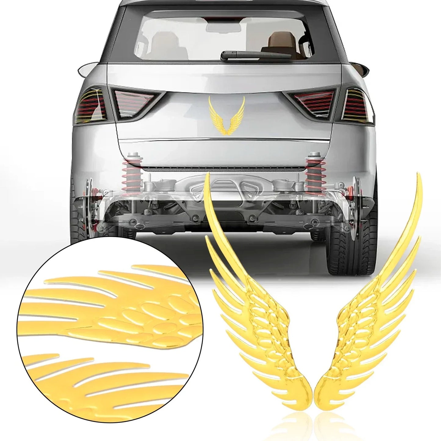 3D PVC Wing Scratch Sticker Decal for Car