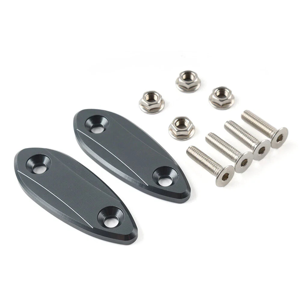 Titanium Motorcycle Mirror Block Off Base Plates for Kawasaki ZX6R (2009-2012)