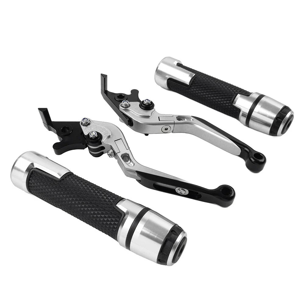 Silver Extendable Brake Clutch Lever Grip Set for BMW S1000R S1000RR (2010-2023)
