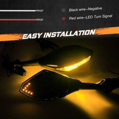 LED Turn Signal Mirrors for Suzuki GSXR600 GSXR750 GSXR1000 (2001-2017)