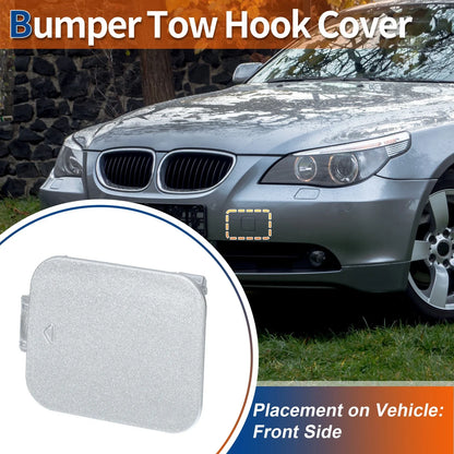 Front Car Bumper Tow Hook Cover for BMW 528i 535i Silver Tone
