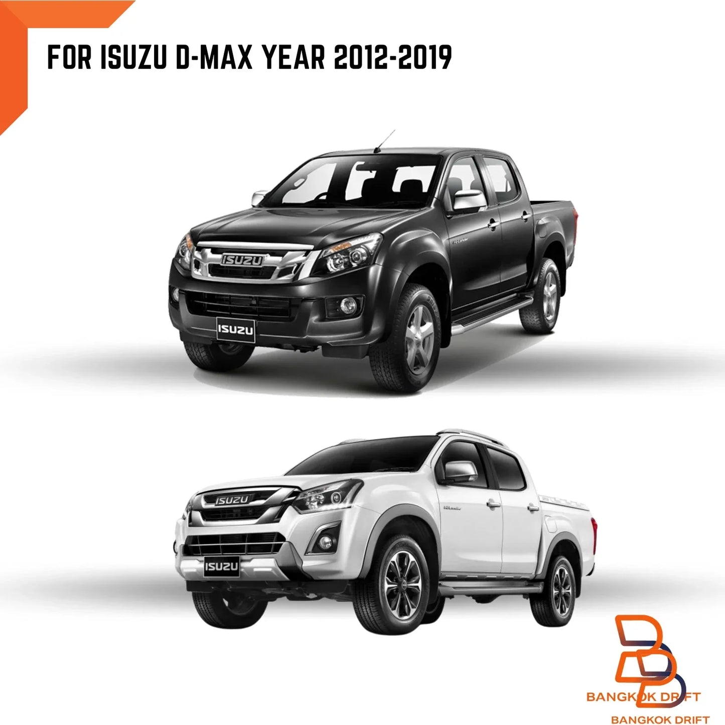 Black Carbon Fiber 4 Door Handle Cover Trim for Isuzu D-Max (2012-2019)