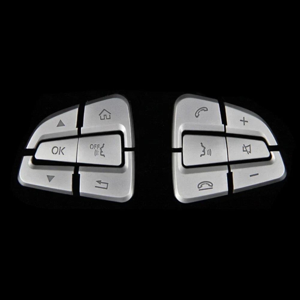 Chrome Steering Wheel Button Cover Trim for Mercedes-Benz C-Class (2015–2021)