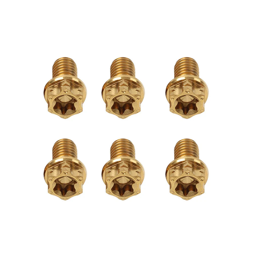 6pcs M6x30mm Titanium Torx Head Flange Bolts for Bike Motorcycle