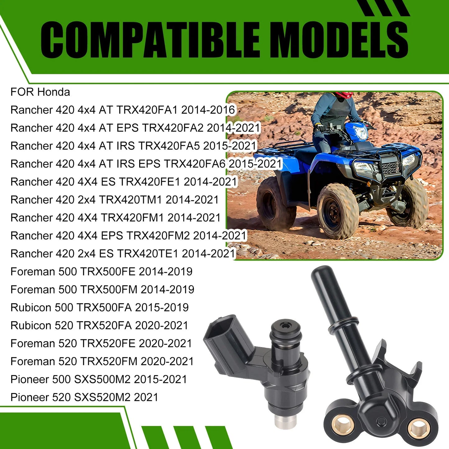 Fuel Injector & Joint Cap for Honda Rancher 420 TRX420 (2014–2021)