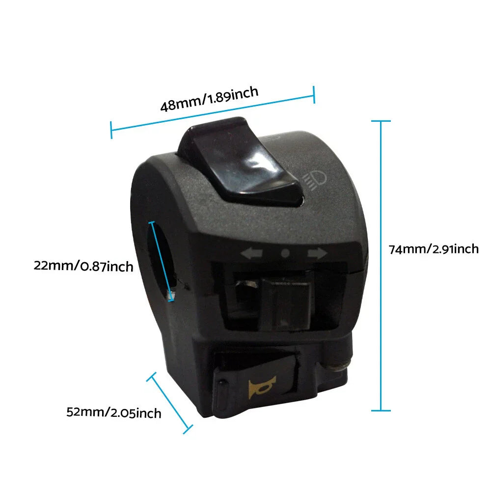 Handlebar Motorcycle Headlight Control Switch Light Indicator for Various Models