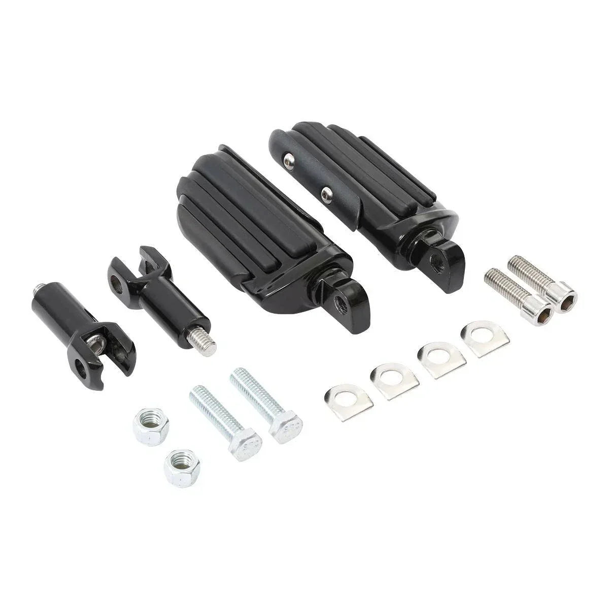 Black Rear Passenger Footpegs Support Mount for Harley Softail (2000-2006)