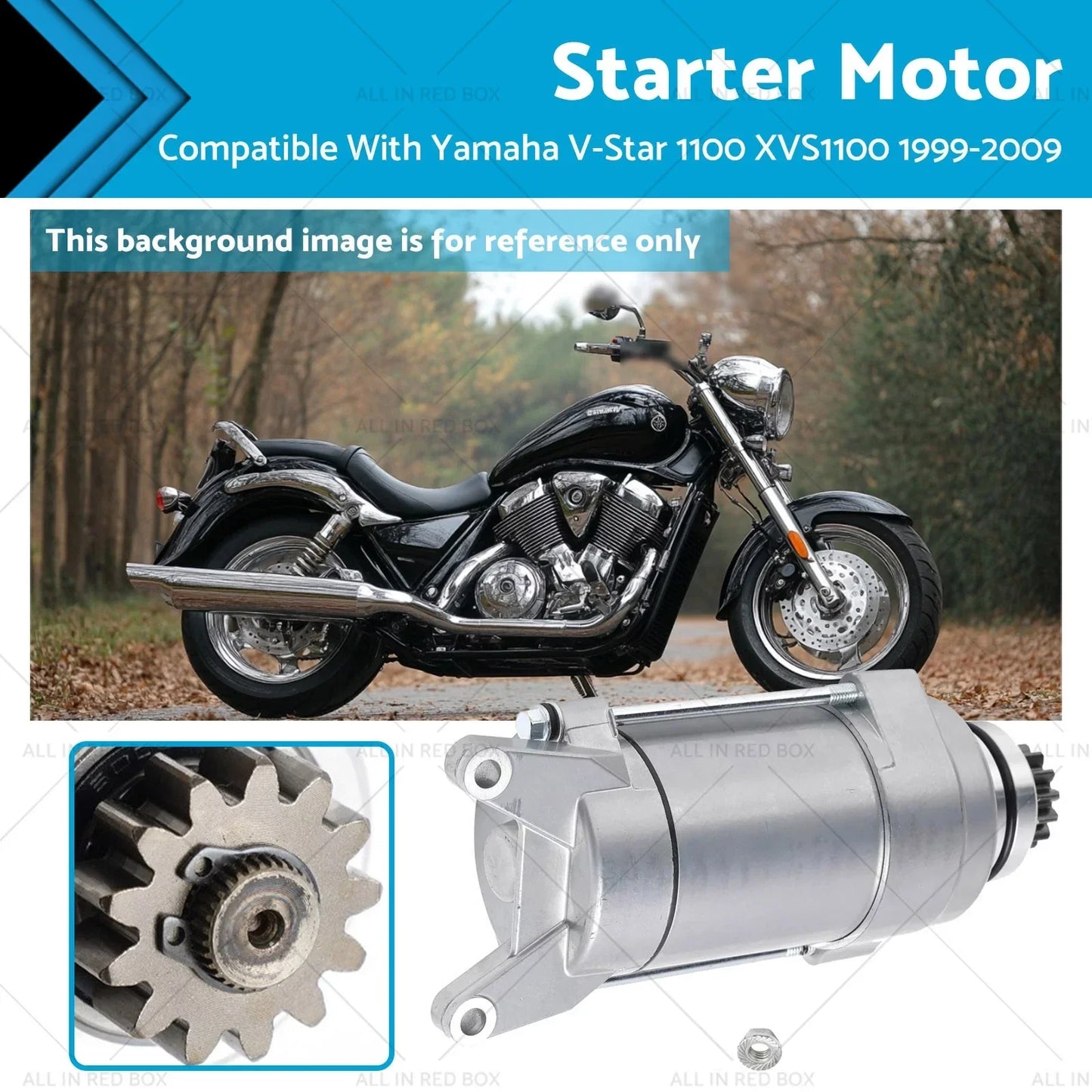 Starter Motor for Yamaha XVS1100 V-Star 1100 (1999-2009)