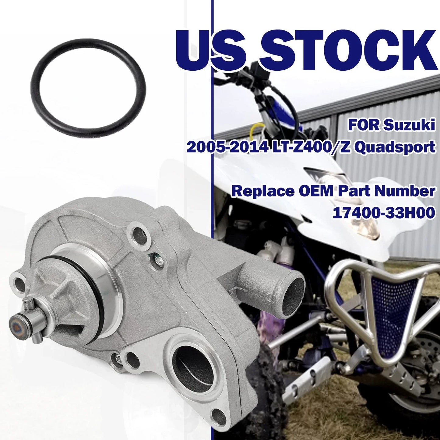Water Pump Assembly w/O-rings for Suzuki LTZ 400 (2005–2014)