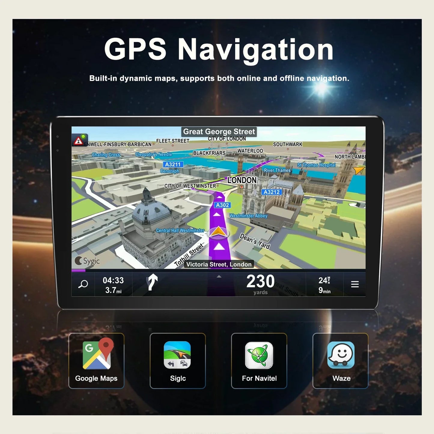 Wireless Carplay Android Auto Radio for Toyota Yaris (2019-2024)