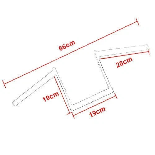 7/8" 22mm Motorcycle Z-Bar Drag Handlebar for Bobber Chopper Cafe Racer