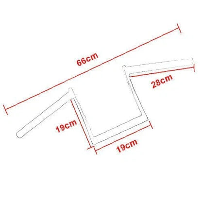 7/8" 22mm Motorcycle Z-Bar Drag Handlebar for Bobber Chopper Cafe Racer
