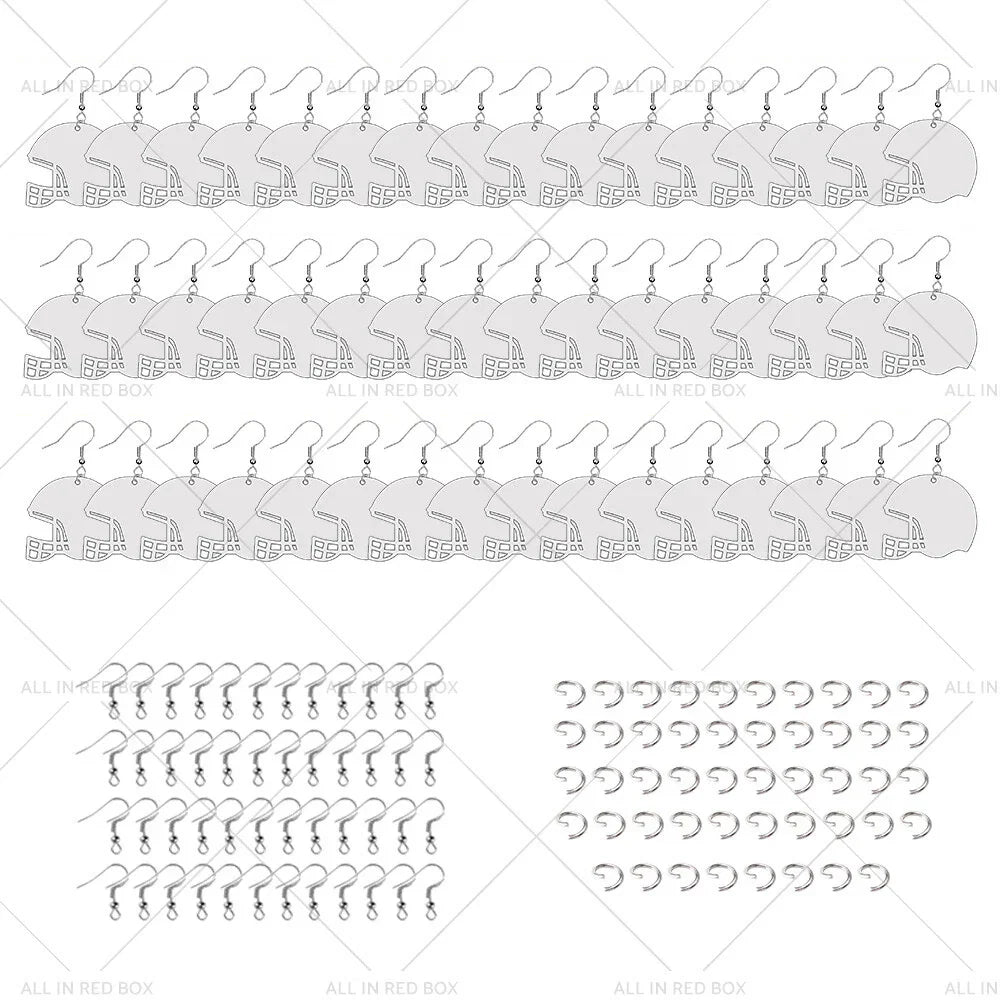 48PCS Double-Sided Sublimation Helmet Blanks w/ Hook & Jump Ring