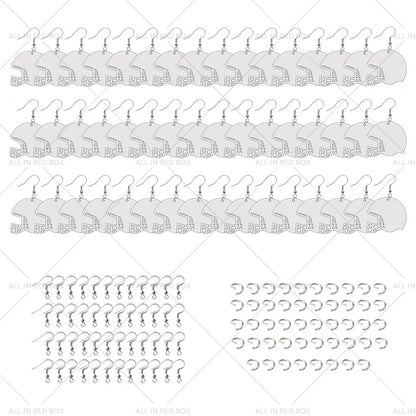 48PCS Double-Sided Sublimation Helmet Blanks w/ Hook & Jump Ring