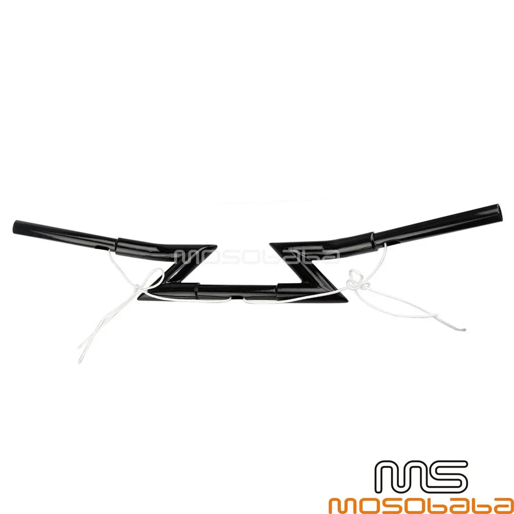 1 Inch Black Motorcycle Z Bar Handlebar 6.5" Pullback for Harley Honda