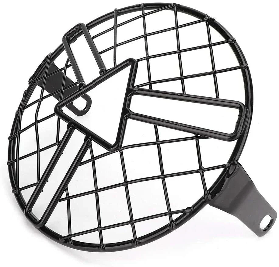 6.5" Headlight Grill Guard Light Cover for Cafe Racer Bobber