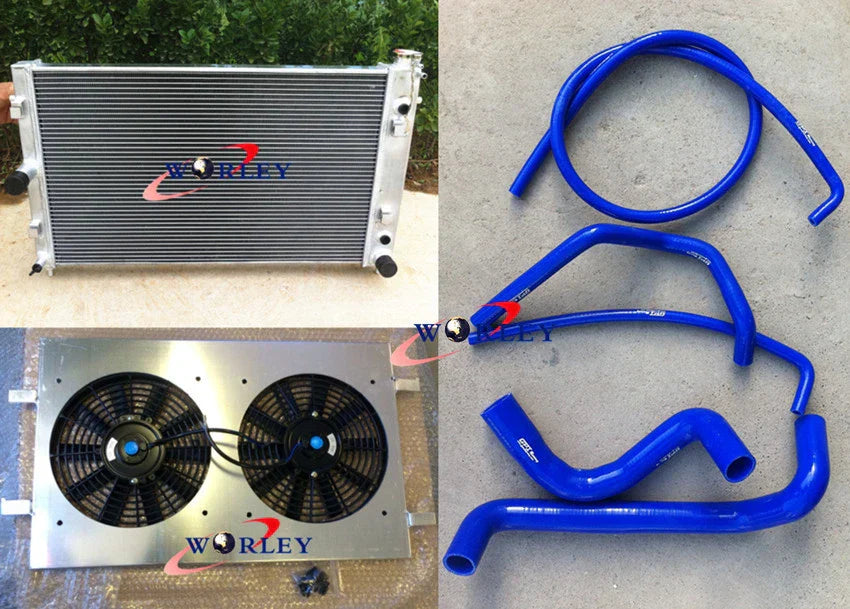 Aluminum Radiator + Fan Shroud + Hose for HOLDEN Commodore VZ LS1 LS2 SS V8 (04-06)