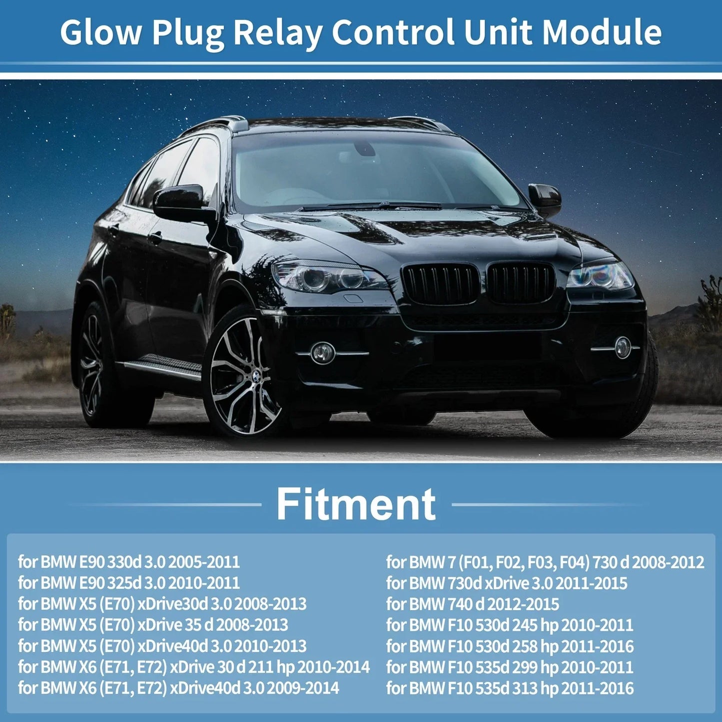 Glow Plug Relay Control Module for BMW X6 E71 xDrive40d (2009-2014)