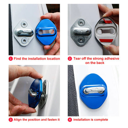 Black Car Door Lock Protective Covers for Honda, Toyota, Mazda, Hyundai