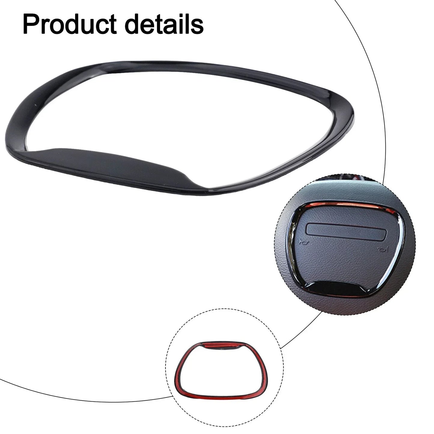 Steering Wheel Cover Sticker Black Carbon Fiber ABS for Car