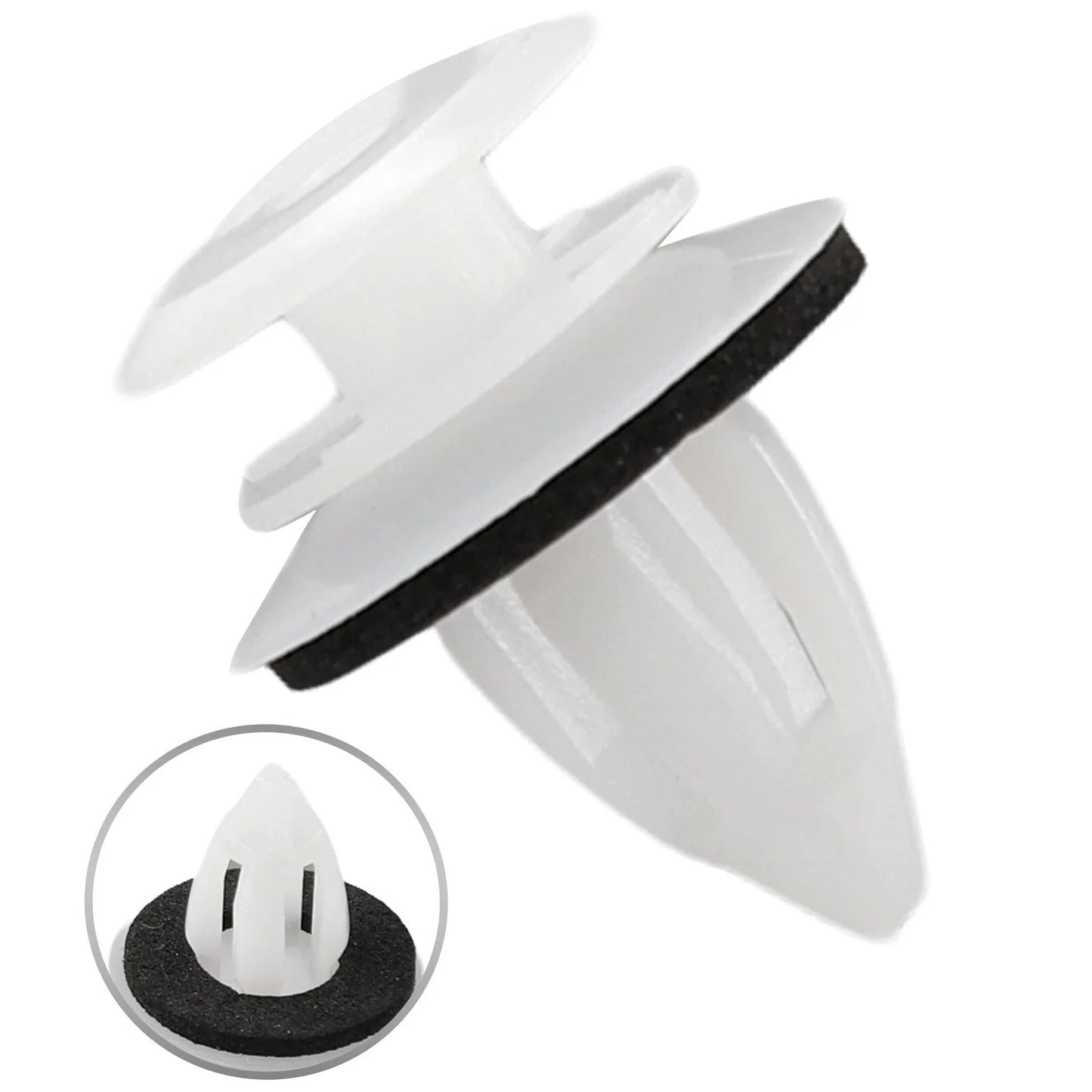 Car Clips / 20 Pcs / White Plastic Retainer With Washers